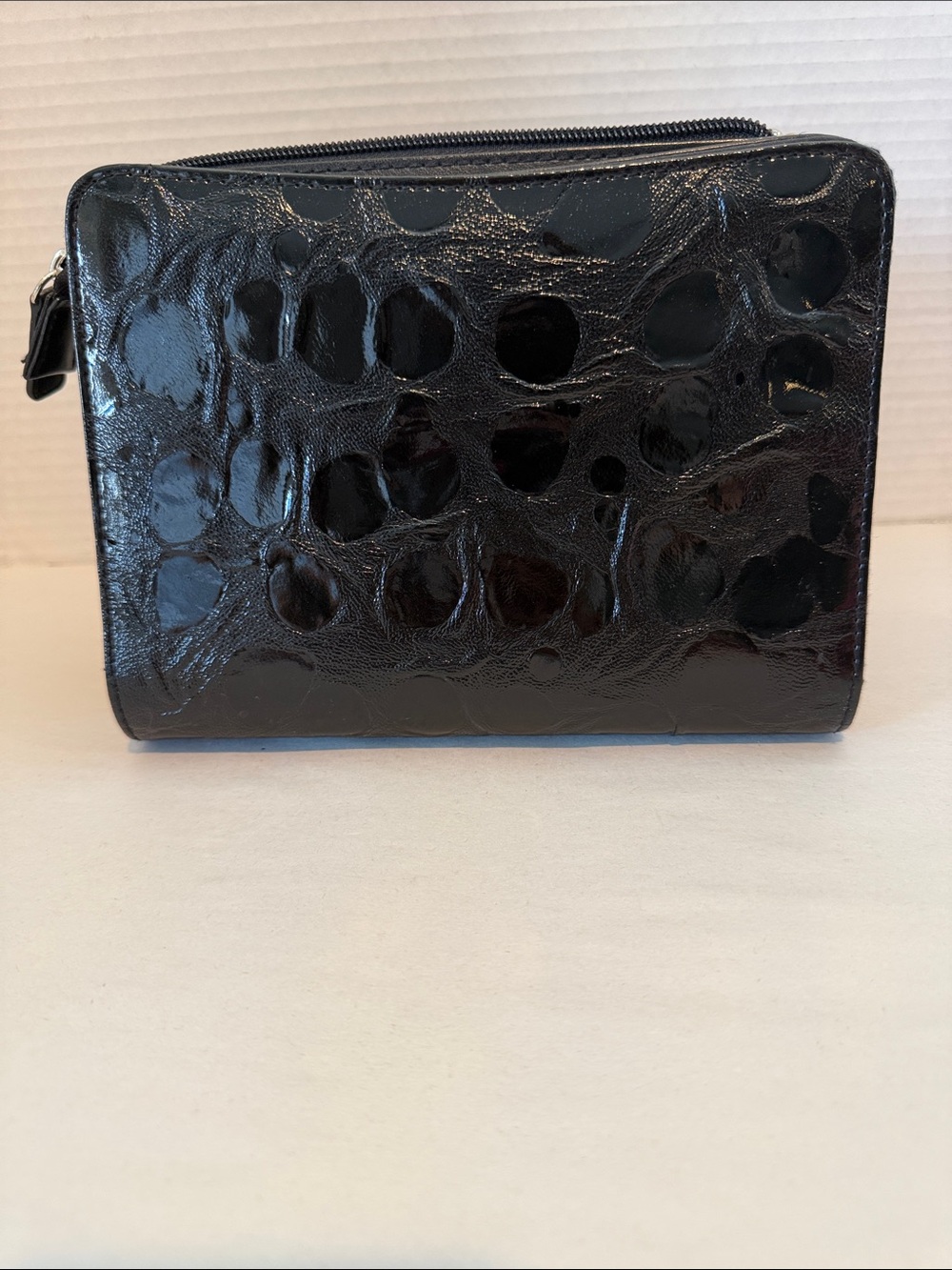 Miche Black Patent Crossbody Bag with Silver Hardware - Picture 3 of 9